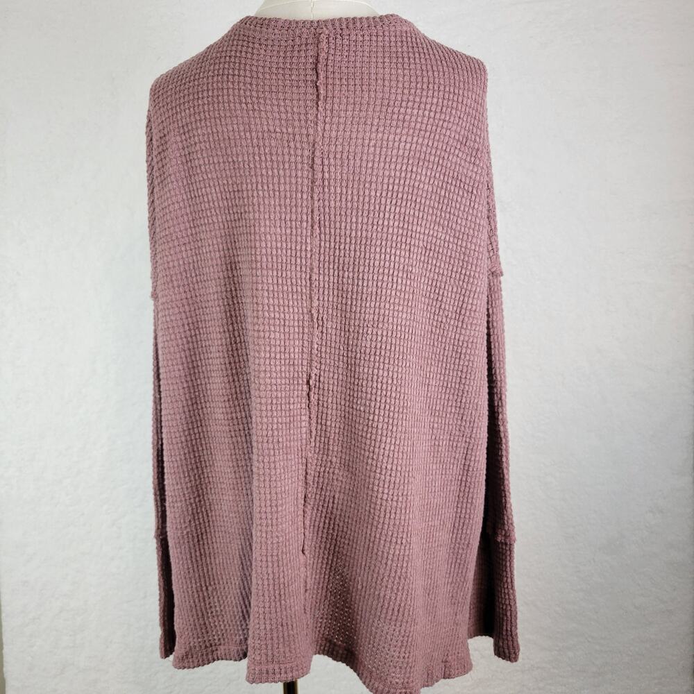 In Loom Lightweight Waffle Knit Sweater Womens Sz L Mauve Minimalist - Picture 5 of 8